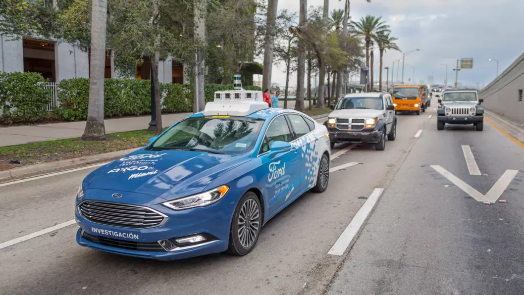 NY FORD-KLASSIKER? 110 år etter at T-Forden ble lansert kjører selvkjørende Ford-biler rundt i Miamis gater. Fra 2021 rulles prosjektet ut for fullt. Foto: Ford Motor Company