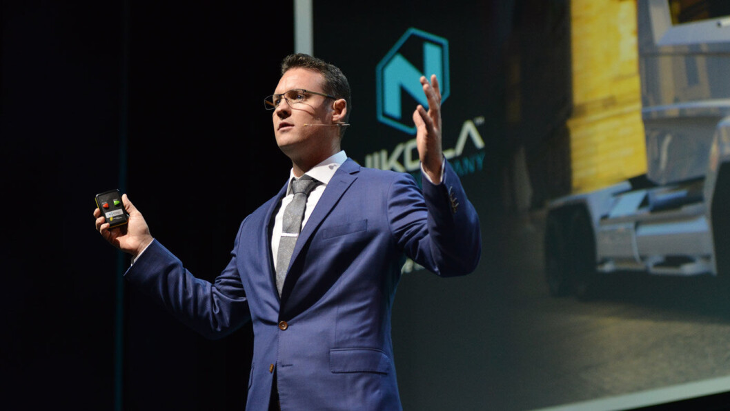 I NORGE: Nikola-gründer Trevor Milton under Zero-konferansen i Oslo sist høst. Foto: Marius Nyheim Kristoffersen/Zero I NORGE: Nikola-gründer Trevor Milton under Zero-konferansen i Oslo sist høst. Foto: Marius Nyheim Kristoffersen/Zero