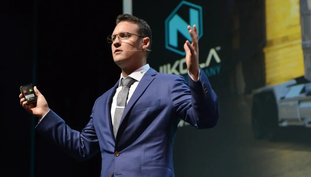 I NORGE: Nikola-gründer Trevor Milton under Zero-konferansen i Oslo i 2017. I NORGE: Nikola-gründer Trevor Milton under Zero-konferansen i Oslo i 2017.
