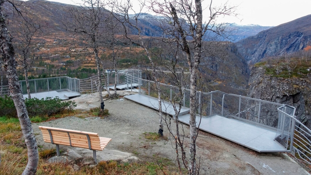 VØRINGSFOSSEN: Utsiktspunktene byr på et flott og sikrere skue over Vøringsfossen og Måbødalen. Arkitekt: Carl-Viggo Hølmebakk. Foto: Kjersti Wold VØRINGSFOSSEN: Utsiktspunktene byr på et flott og sikrere skue over Vøringsfossen og Måbødalen. Arkitekt: Carl-Viggo Hølmebakk. Foto: Kjersti Wold
