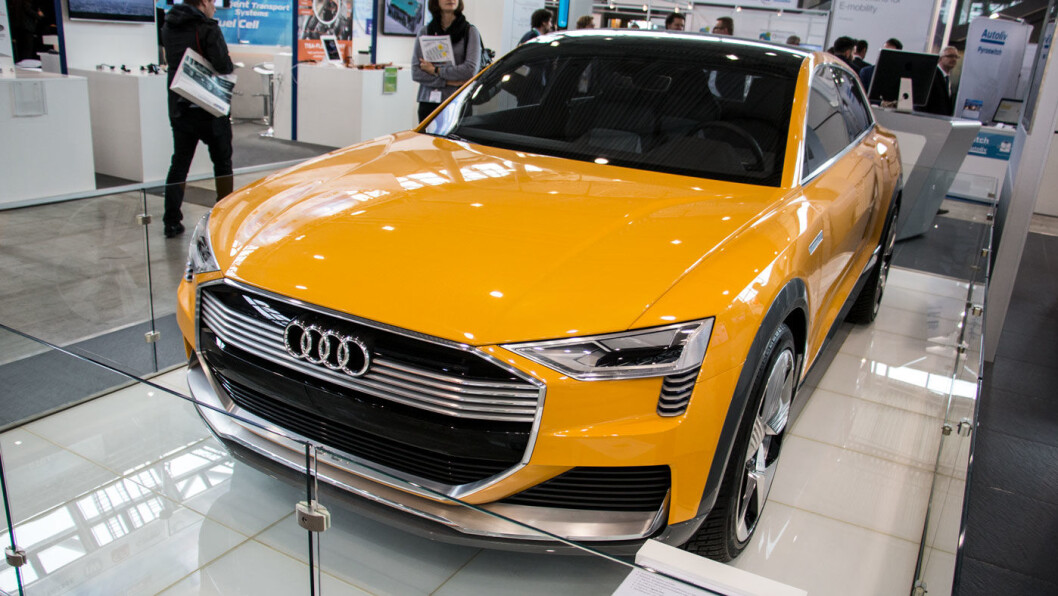 KONSEPT: Her er konseptmodellen av Audis hydrogenbil – h-tron. Foto: Peter Raaum KONSEPT: Her er konseptmodellen av Audis hydrogenbil – h-tron. Foto: Peter Raaum