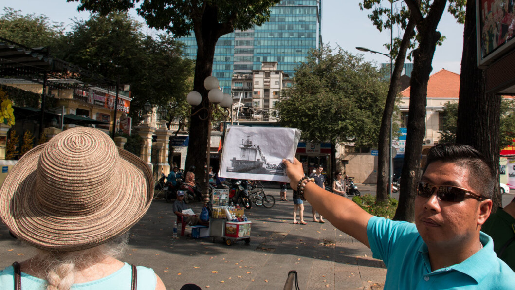 IKONISK BILDE: Like ved Notre Dame-katedralen i sentrum av Saigon ligger bygningen der den siste amerikanske helikopter-evakueringen foregikk en aprildag i 1975. IKONISK BILDE: Like ved Notre Dame-katedralen i sentrum av Saigon ligger bygningen der den siste amerikanske helikopter-evakueringen foregikk en aprildag i 1975.