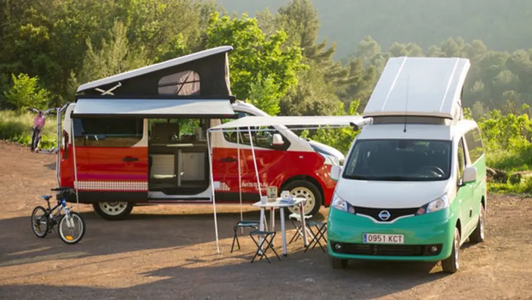 FRISK LUFT: Med Nissans elcamper kommer du utslippsfritt ut i frisk luft. Nissan i Spania har laget denne versjonen av modellen e-NV200. FRISK LUFT: Med Nissans elcamper kommer du utslippsfritt ut i frisk luft. Nissan i Spania har laget denne versjonen av modellen e-NV200.