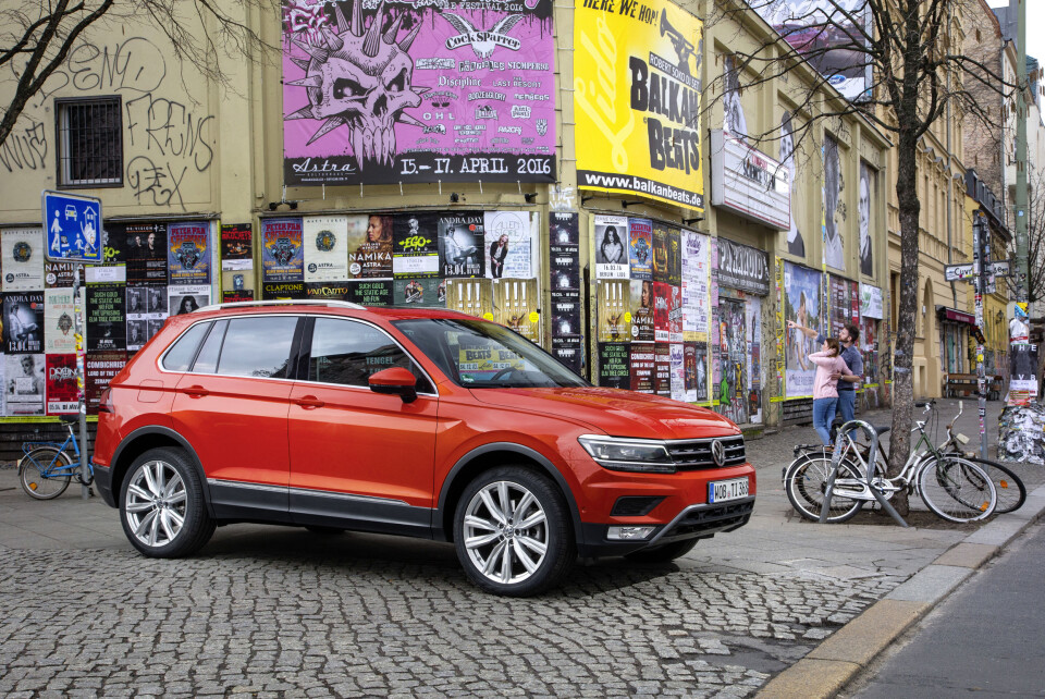 STØRRE OG STILIGERE: Både stilen og størrelsen er endret når nye VW Tiguan kommer til norske forhandlere i slutten av mai. Foto: VW