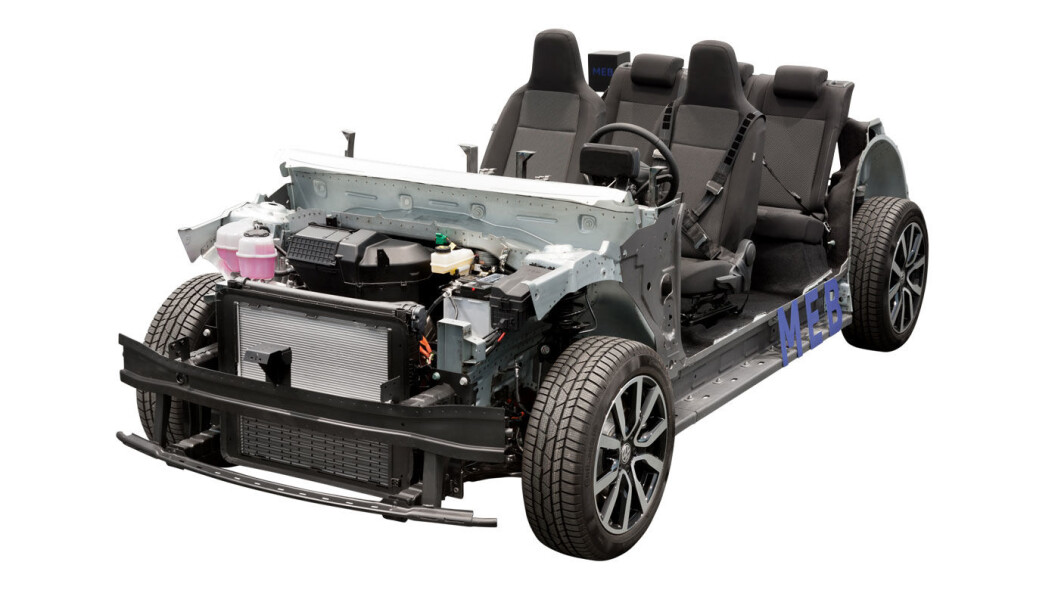 GRUNNLAGET: Slik ser plattformen til de kommende elbilene fra VW-konsernet ut. Den kalles MEB, eller Modularer Elektrifizierungsbaukasten, om du vil. GRUNNLAGET: Slik ser plattformen til de kommende elbilene fra VW-konsernet ut. Den kalles MEB, eller Modularer Elektrifizierungsbaukasten, om du vil.