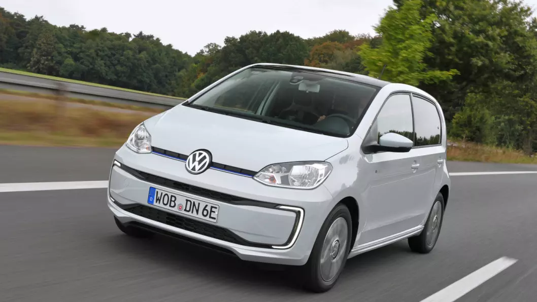 TRE AV FEM: Uten automatisk nødbremssystem får VW e-Up! (bildet) og konsernsøskenene Skoda Citigo-e og Seat Mii Electric bare tre av fem stjerner i årets siste Euro NCAP-test.