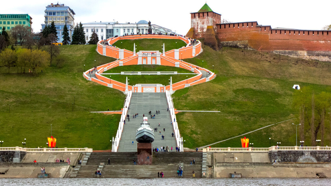 STENGT FOR UTLENDINGER: Gorkij, byen som nå heter Nizjnij Novgorod med den kjente Tsjkalov-trappen. STENGT FOR UTLENDINGER: Gorkij, byen som nå heter Nizjnij Novgorod med den kjente Tsjkalov-trappen.