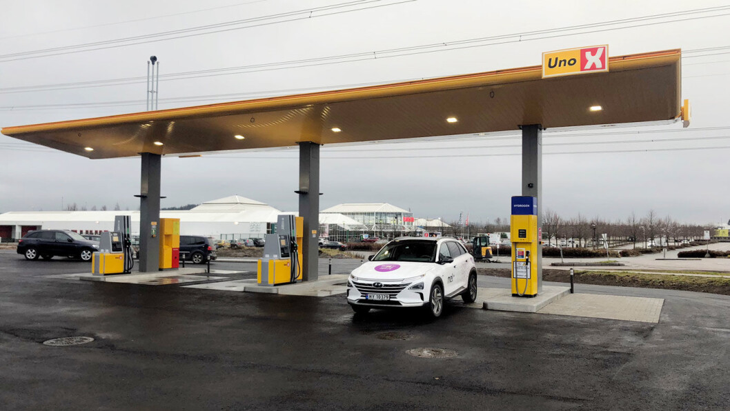 NYESTE STASJON: Uno-X Hydrogen åpnet denne nye hydrogenstasjonen på Hvam i Skedsmo i november. NYESTE STASJON: Uno-X Hydrogen åpnet denne nye hydrogenstasjonen på Hvam i Skedsmo i november.