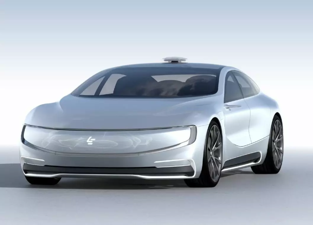 LEECO: Med denne selvkjørende elektriske bilen satser mediegiganten LeEco på bil. Foto: LeEco