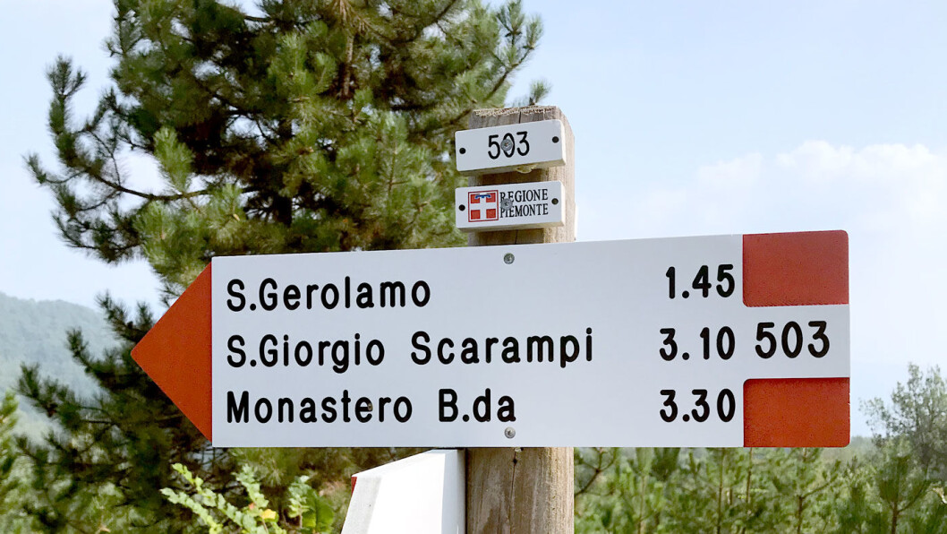 GODT TILRETTELAGT: Over store deler av Piemonte er det tilrettelagt for fotturer. Her oppgis turene i tid, ikke i kilometer. GODT TILRETTELAGT: Over store deler av Piemonte er det tilrettelagt for fotturer. Her oppgis turene i tid, ikke i kilometer. 