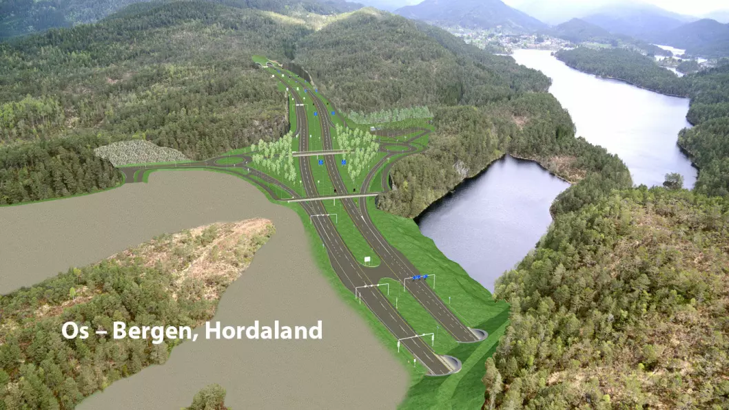 KREVENDE: På E39 mellom Svegatjørn i Os kommune og Rådal i Bergen bygges det 16 kilometer med ny firefeltsvei. 
