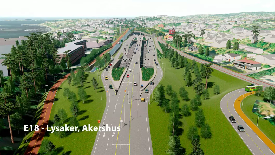 UTFORDRENDE: I første omgang skal Statens vegvesen bygge ut 4,3 kilometer fra Lysaker til Ramstadsletta i Akershus.