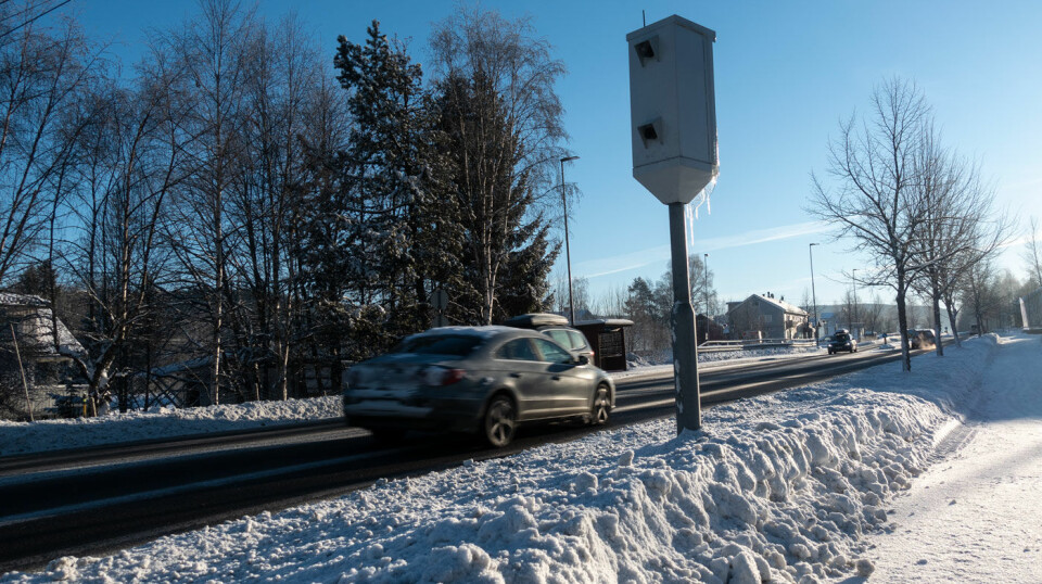 SJELDNERE AVSLÅTT: Dette er fotoboksen langs riksvei 4 ved Åneby i Nittedal, en av landets mest innbringende.