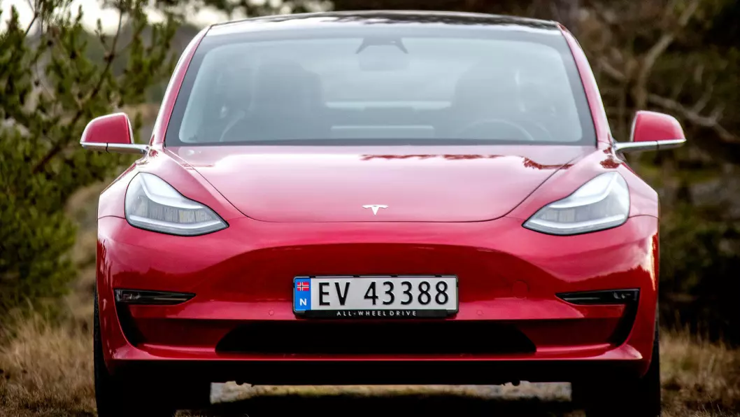 SUKSESS: Februar ble en god måned for Teslas Model 3. Ingen andre elbiler fikk flere nybilregistreringer. Foto: Tomm W. Christiansen