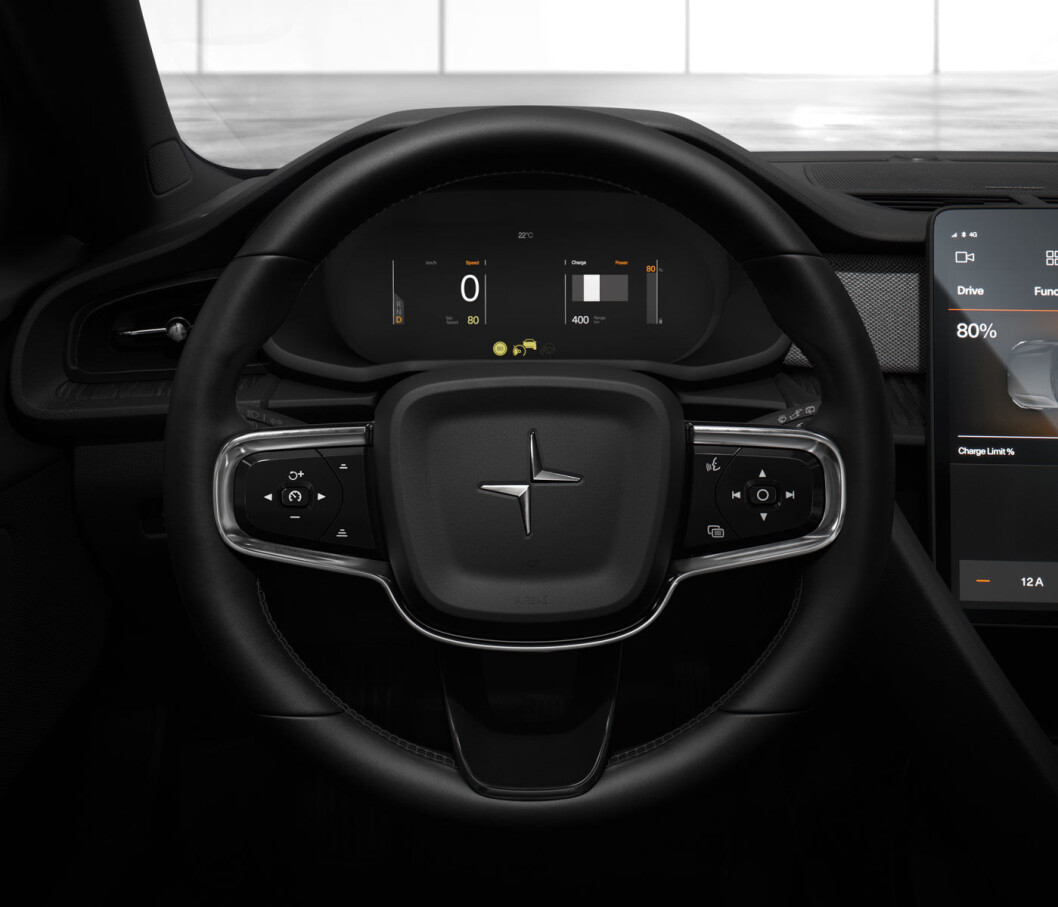 NÆRMER SEG: Polestar 2 er endelig en synlig størrelse, her er et bilde av førermiljøet. Neste elektriske bil ut – Polestar 3 – blir en SUV, trolig i Tesla Y-størrelse. NÆRMER SEG: Polestar 2 er endelig en synlig størrelse, her er et bilde av førermiljøet. Neste elektriske bil ut – Polestar 3 – blir en SUV, trolig i Tesla Y-størrelse.