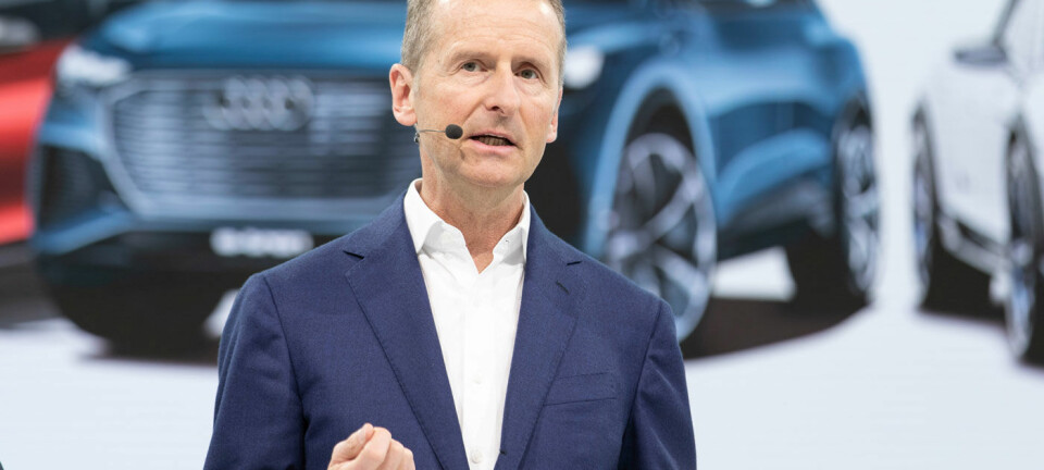 TØFF UKE: Volkswagen-konsernets toppsjef Herbert Diess har hatt en stri uke. Men det kan bli vesentlig verre… Foto: Volkswagen AG