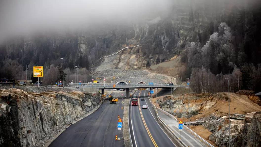 ÅPNER I 2019: E18 gjennom Telemark er en av de mest trafikkerte strekningene hvor ny firefelts vei blir klar i løpet av året. Foto: Tomm W. Christiansen