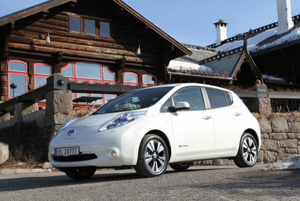LEAF MEST POPULÆR: Elektriske Nissan Leaf er Norges mest populære bilmodell hittil i år, når vi tar med de 'nye' bruktimporterte bilene og ser på type drivverk. Foto: Rune Korsvoll
