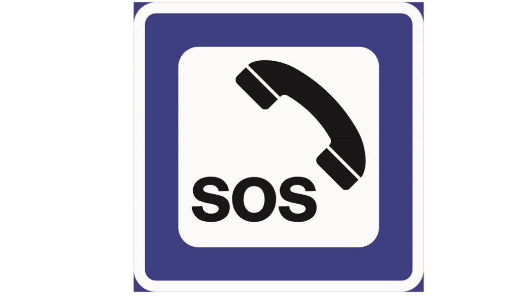 NØDTELEFON: Serviceskiltet for nødtelefon varsles med et gammeldags telefonrør. NØDTELEFON: Serviceskiltet for nødtelefon varsles med et gammeldags telefonrør.