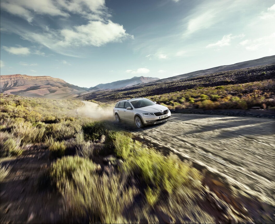 4X4: Skoda Octavia Scout har firhjulstrekk som standard, en kraftig motor og et mer robust utseende. 4X4: Skoda Octavia Scout har firhjulstrekk som standard, en kraftig motor og et mer robust utseende.