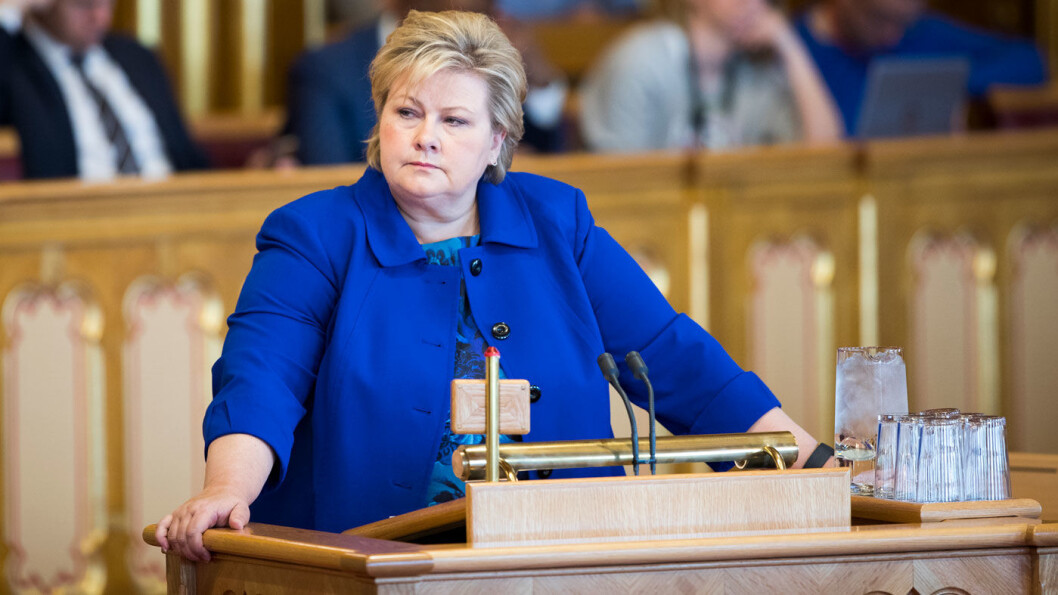 NIKS: Statsminister Erna Solberg vil ikke ha moms på elbiler – i hvert fall ikke ennå. Foto: Stortinget NIKS: Statsminister Erna Solberg vil ikke ha moms på elbiler – i hvert fall ikke ennå. Foto: Stortinget