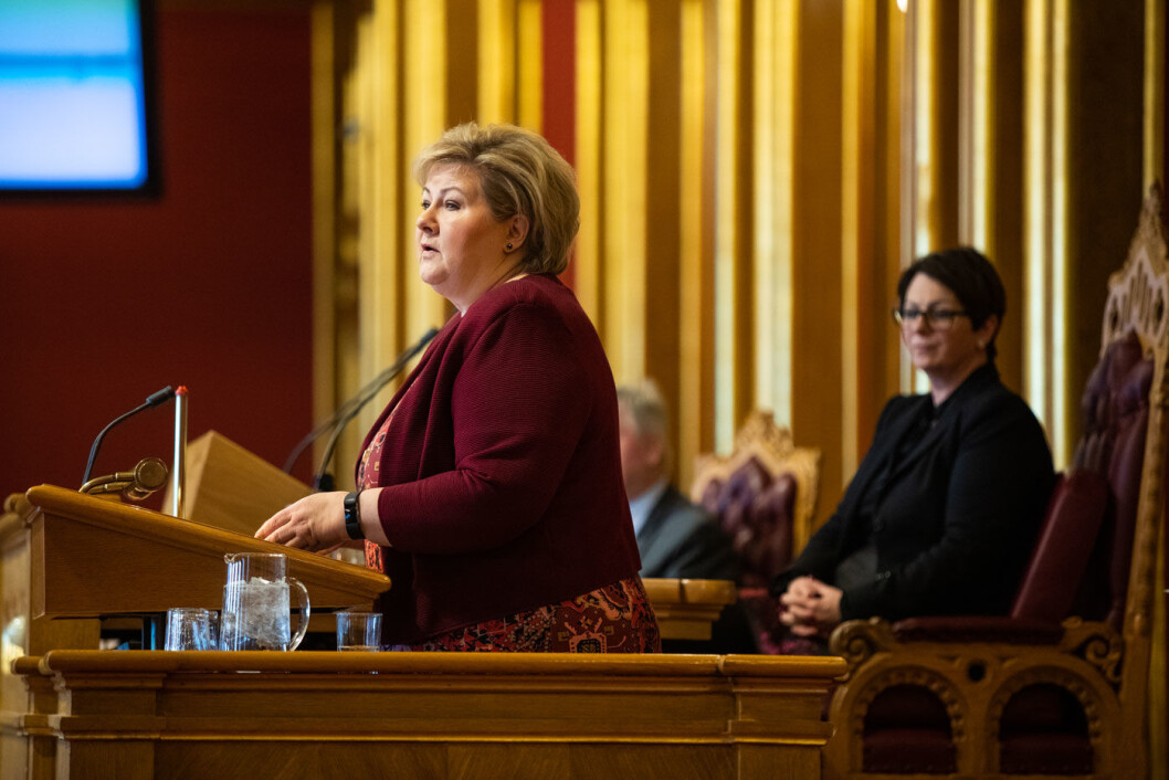 PAKKEPINE: Byvekstavtalene volder hodebry for statsminister Erna Solberg. Foto: Stortinget PAKKEPINE: Byvekstavtalene volder hodebry for statsminister Erna Solberg. Foto: Stortinget