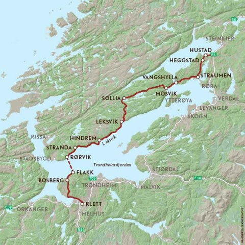 kart over trondheimsfjorden Langs den mektige Trondheimsfjorden