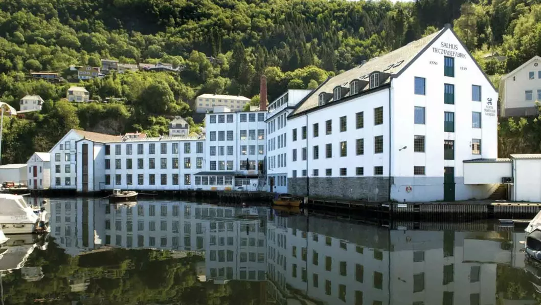 INDUSTRIHISTORIE: Norsk Trikotasjemuseum i Salhus forteller historien om norsk tekstilindustri. Foto: Helge Sunde