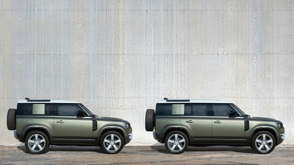 UNG OG TØFF: Nye Land Rover Defender er en moderne bil med umiskjennelige trekk fra ikoniske modeller. Den kommer i to lengder (90 og 110) og med en rekke setekonfigurasjoner.