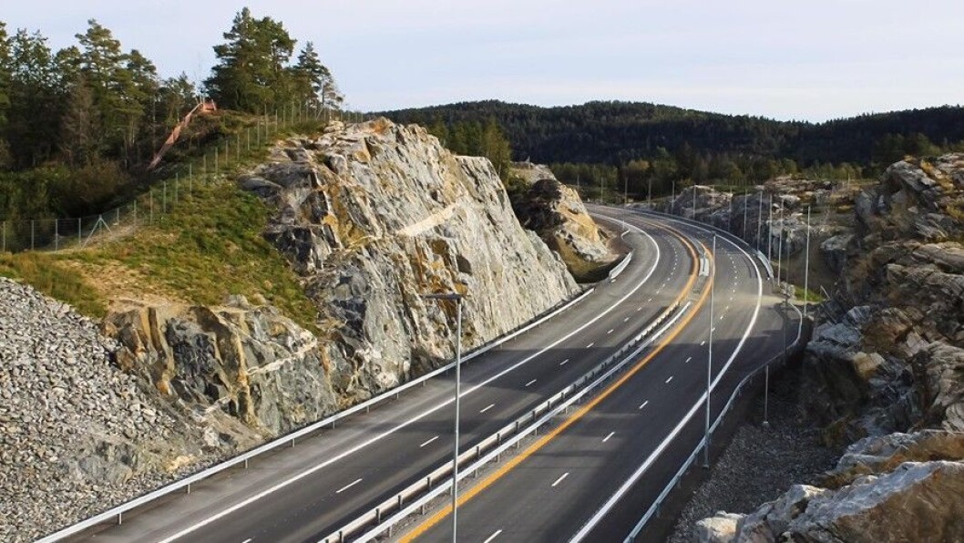 NY MOTORVEI: Slik ser nye E18 i Bamble ut. Strekningen får både justerbare veilys og kameraovervåkning. Foto: Nye Veier NY MOTORVEI: Slik ser nye E18 i Bamble ut. Strekningen får både justerbare veilys og kameraovervåkning. Foto: Nye Veier