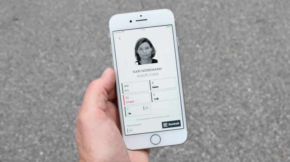 PÅ PLASS: I Norge finnes allerede digitale førerkort, i form av denne appen.