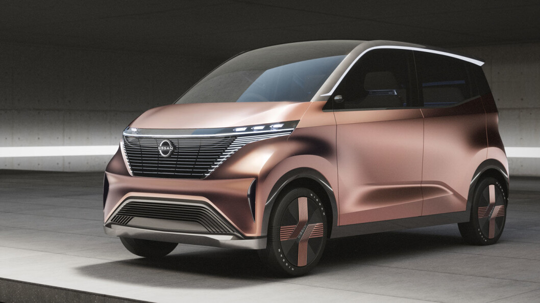 BYBIL: Nissan IMk er er bitteliten, helelektrisk, og beregnet på de store byene. Konseptbilen vises fram i Tokyo om tre uker. BYBIL: Nissan IMk er er bitteliten, helelektrisk, og beregnet på de store byene. Konseptbilen vises fram i Tokyo om tre uker.