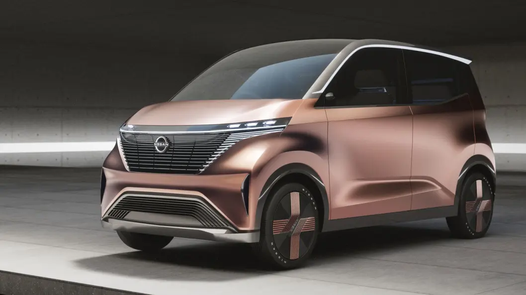 BYBIL: Nissan IMk er er bitteliten, helelektrisk, og beregnet på de store byene. Konseptbilen vises fram i Tokyo om tre uker. BYBIL: Nissan IMk er er bitteliten, helelektrisk, og beregnet på de store byene. Konseptbilen vises fram i Tokyo om tre uker.