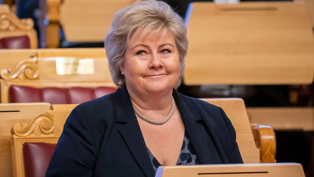 IKKE MISUNNELSE: Statsminister Erna Solberg måtte svare for Venstre-leder Trine Skei Grandes ordbruk under spørretimen i Stortinget onsdag. Foto: Heiko Junge, NTB / scanpix IKKE MISUNNELSE: Statsminister Erna Solberg måtte svare for Venstre-leder Trine Skei Grandes ordbruk under spørretimen i Stortinget onsdag. Foto: Heiko Junge, NTB / scanpix