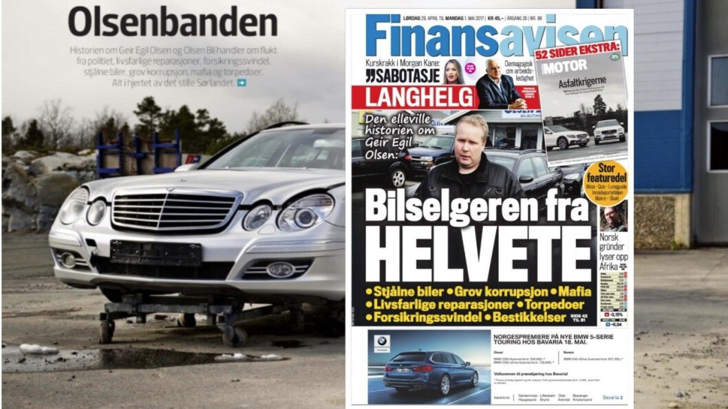 FRA HELVETE: Slik ble bruktbilselger Geir Egil Olsen omtalt i Finansavisen for tre år siden. Foto: Faksimile av Finansavisen FRA HELVETE: Slik ble bruktbilselger Geir Egil Olsen omtalt i Finansavisen for tre år siden. Foto: Faksimile av Finansavisen