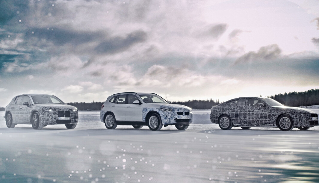 MULTIPLATTFORM: BMWs kommende elbiler – iNEXT, BMW i4 og BMW iX3 - her under vintertesting i fjor vinter - er ikke basert på en plattform spesialutviklet for elbiler. MULTIPLATTFORM: BMWs kommende elbiler – iNEXT, BMW i4 og BMW iX3 - her under vintertesting i fjor vinter - er ikke basert på en plattform spesialutviklet for elbiler.