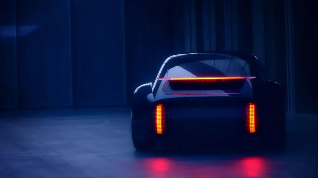 LYSENDE FRAMTID: Dette er linjene og lysdesignet som vil gå igjen i neste års elbiler fra Hyundai. Konseptbilen heter Prophecy, og vises fram 3. mars. Foto: Hyundai Motor LYSENDE FRAMTID: Dette er linjene og lysdesignet som vil gå igjen i neste års elbiler fra Hyundai. Konseptbilen heter Prophecy, og vises fram 3. mars. Foto: Hyundai Motor
