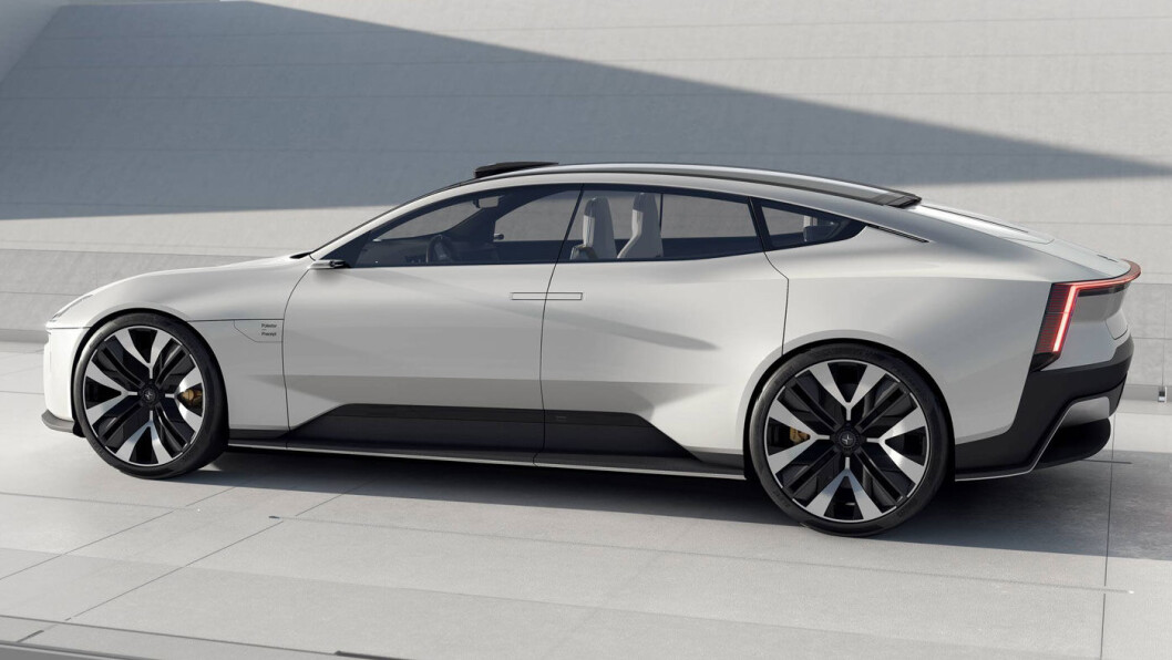 MINIMALISTISK: Designen fortsetter i samme spor som de første Polestar-modellene, her med en stilfull, strukket GT-linjeføring. Foto: Polestar MINIMALISTISK: Designen fortsetter i samme spor som de første Polestar-modellene, her med en stilfull, strukket GT-linjeføring. Foto: Polestar