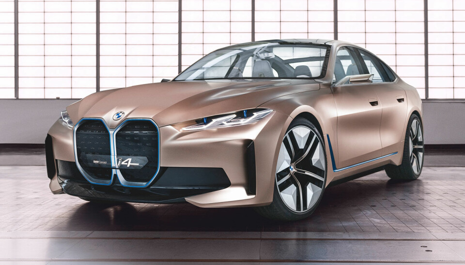 SPENNENDE: Den produksjonsklare BMW i4 vil i følge ryktene likne veldig på denne konseptmodellen.