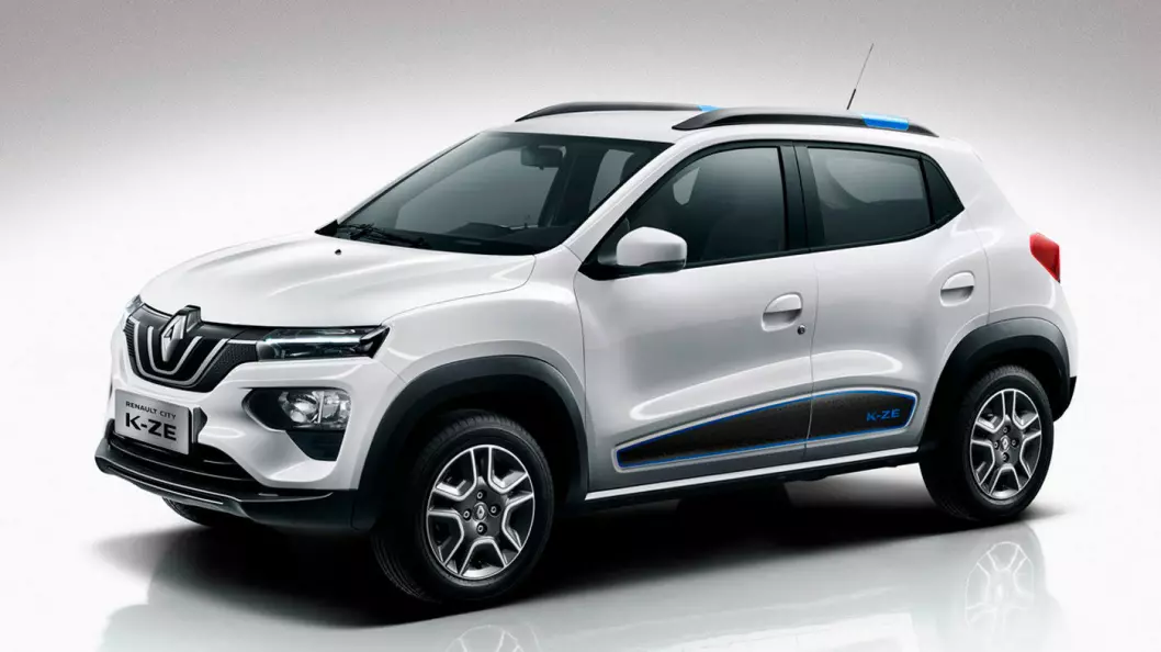 FINNES ALLEREDE: Dette er Renault K-ZE, elbilen som allerede er i salg i Kina for cirka 100.000 kroner. Likheten er åpenbar.