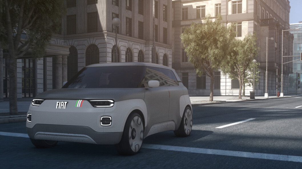 TYDELIGE PANDA-TREKK: Konseptbilen er en videreføring av dagens Panda i formgivningen. Det italienske flagget på siden av grillen er et hint til den første Panda fra 80-tallet. TYDELIGE PANDA-TREKK: Konseptbilen er en videreføring av dagens Panda i formgivningen. Det italienske flagget på siden av grillen er et hint til den første Panda fra 80-tallet.