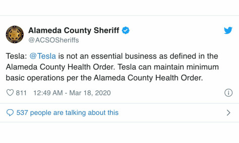 Sheriffens melding stanset Tesla