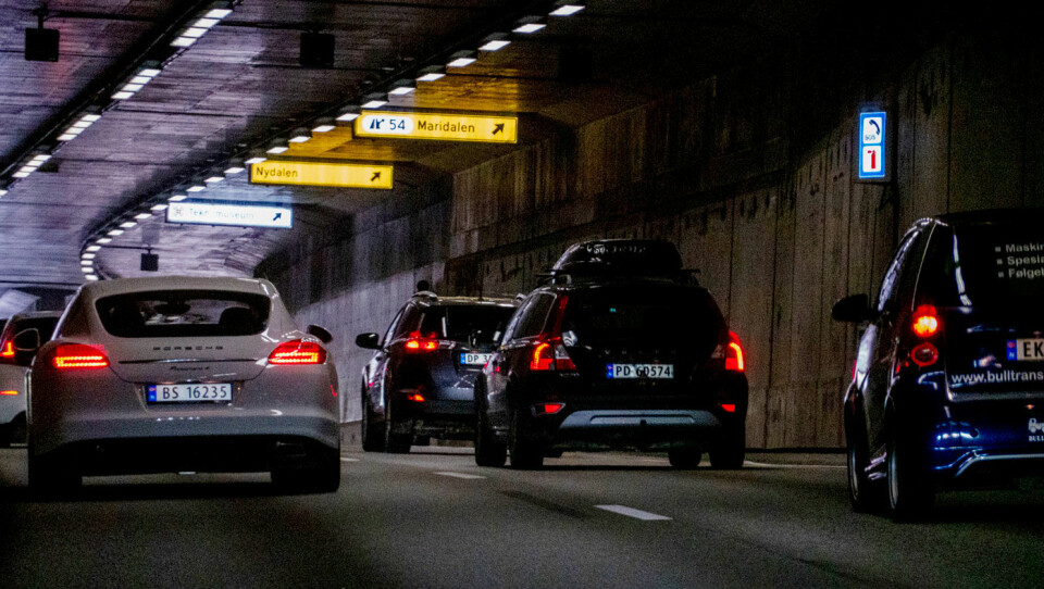 RING 3: Trafikk gjennom Tåsentunnelen på Oslos Ring 3. Foto: Geir Olsen