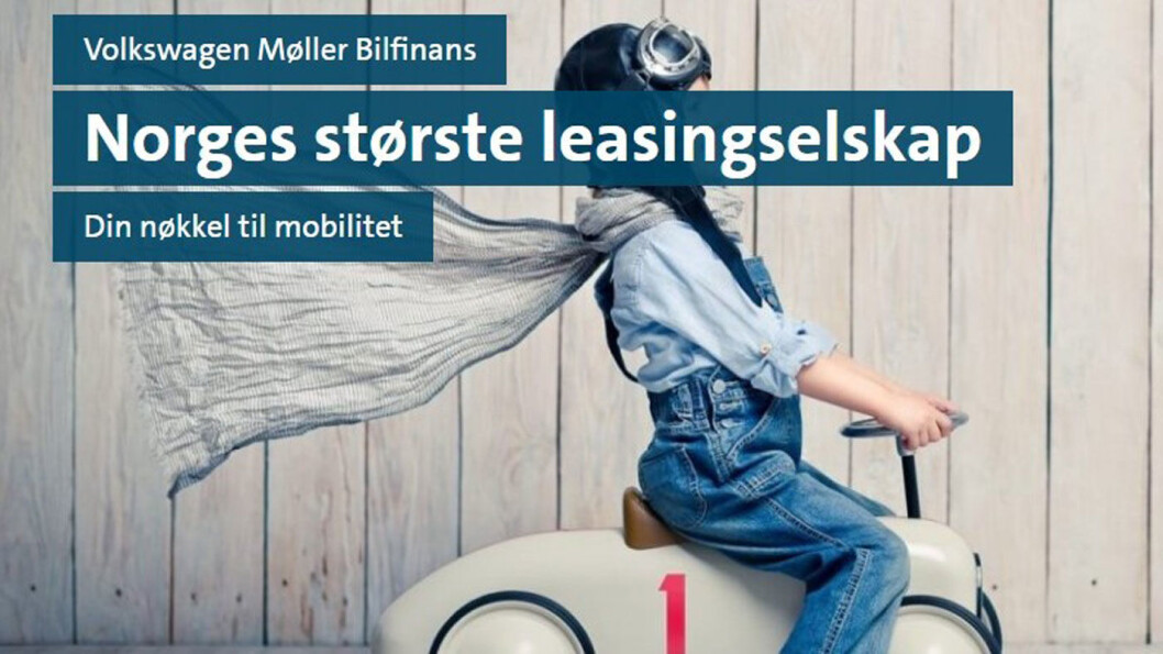 STØRST: Volkswagen Møller Bilfinans skryter av å være Norges største leasingselskap med mer enn 75.000 kunder. Foto: Faksimile STØRST: Volkswagen Møller Bilfinans skryter av å være Norges største leasingselskap med mer enn 75.000 kunder. Foto: Faksimile