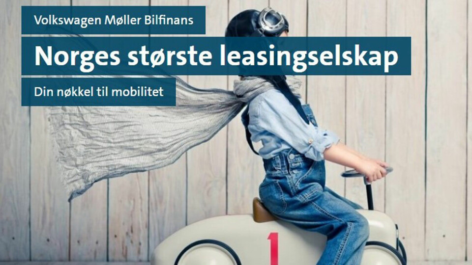 STØRST: Volkswagen Møller Bilfinans skryter av å være Norges største leasingselskap med mer enn 75.000 kunder. Foto: Faksimile