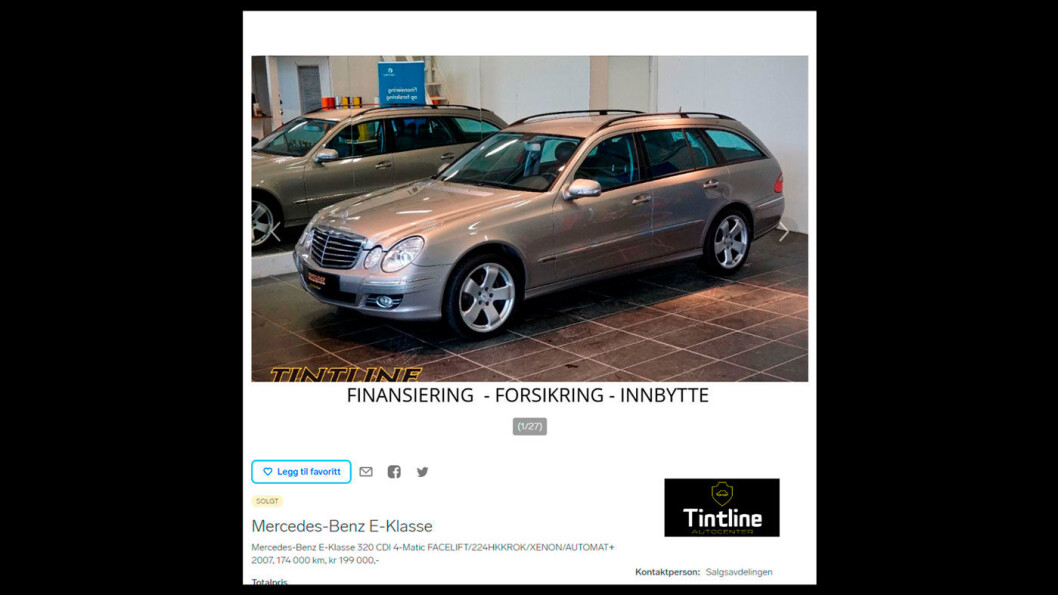 GOD SOM NY? Slik ble bilen annonsert ved siste salg på Finn. GOD SOM NY? Slik ble bilen annonsert ved siste salg på Finn.