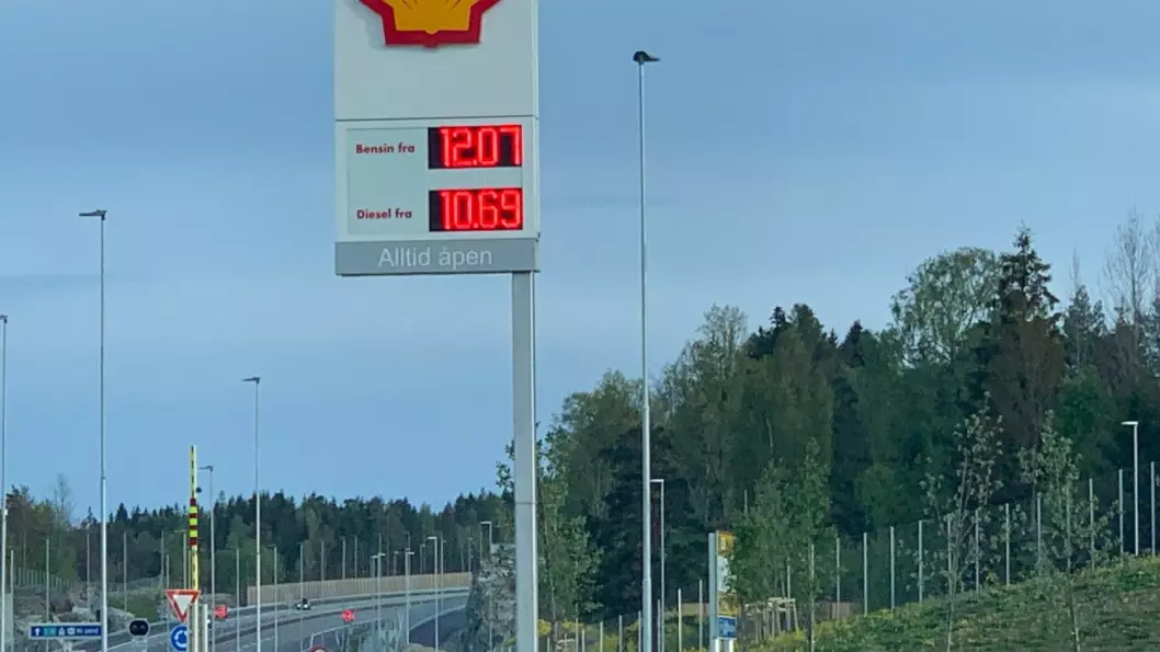 10,69: På nye E18 sør for Porsgrunn. Foto: Geir Olsen