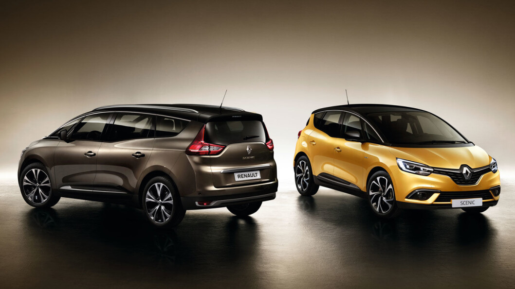 KAN BLI DEN SISTE: Espace har ikke stått på menyen hos den norske Renault-importøren, men det har derimot Scénic, den rimeligere og mer kompakte flerbruksbilen, her i lang og kort versjon. Foto: Renault KAN BLI DEN SISTE: Espace har ikke stått på menyen hos den norske Renault-importøren, men det har derimot Scénic, den rimeligere og mer kompakte flerbruksbilen, her i lang og kort versjon. Foto: Renault