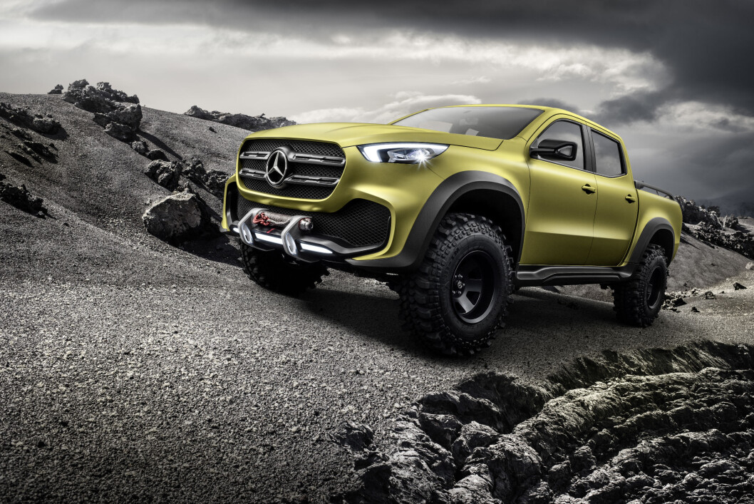 BARSK: Mercedes X-klasse kommer i to utgaver. dette er den tøffeste ”Powerful Adventurer” . Foto: Mercedes BARSK: Mercedes X-klasse kommer i to utgaver. dette er den tøffeste ”Powerful Adventurer” . Foto: Mercedes