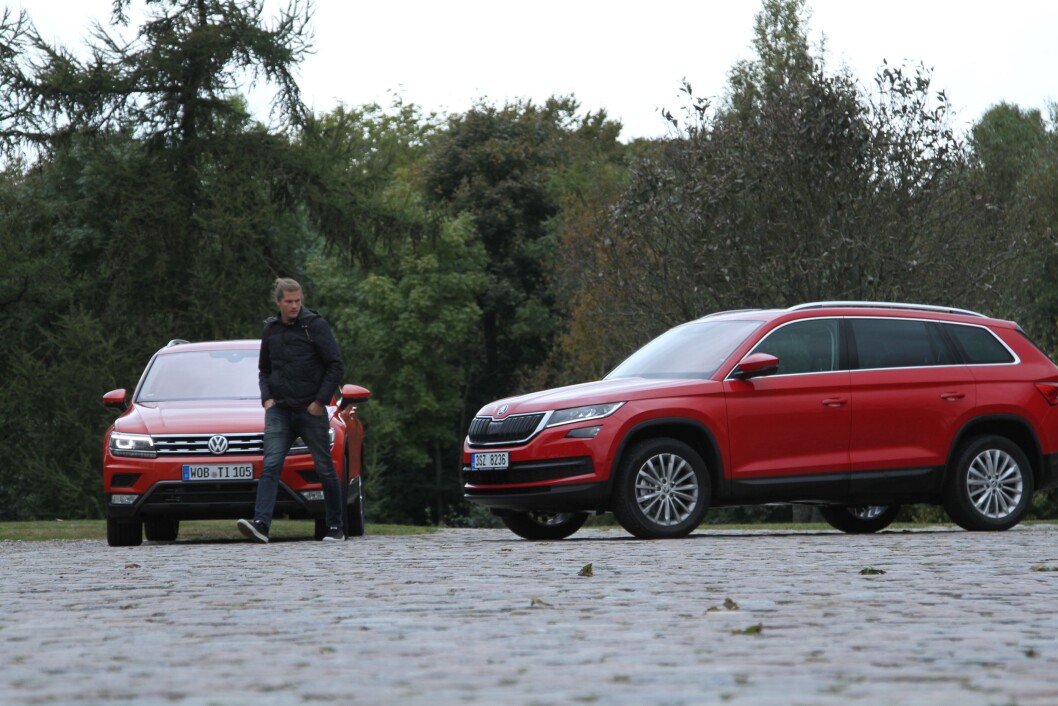 STOR OG STILIG: Skoda Kodiaq bygges på samme plattform som VW Tiguan, men er 21 centimeter lenger. Det betyr svært god innvendig plass. Foto: Rune Korsvoll STOR OG STILIG: Skoda Kodiaq bygges på samme plattform som VW Tiguan, men er 21 centimeter lenger. Det betyr svært god innvendig plass. Foto: Rune Korsvoll